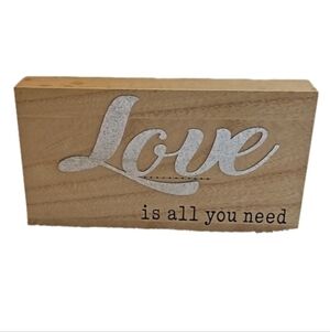 Hand Crafted Love is all you need sign or wall decor Home Accent Decor Metallic